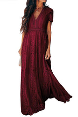 Red Blue Fill Your Heart Lace Long Dress Maxi Dresses JT's Designer Fashion
