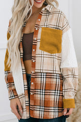 Gold Brick Plus Size Plaid Colorblock Shirt Jacket Plus Size JT's Designer Fashion
