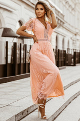 Pink Blue Fill Your Heart Lace Long Dress Maxi Dresses JT's Designer Fashion