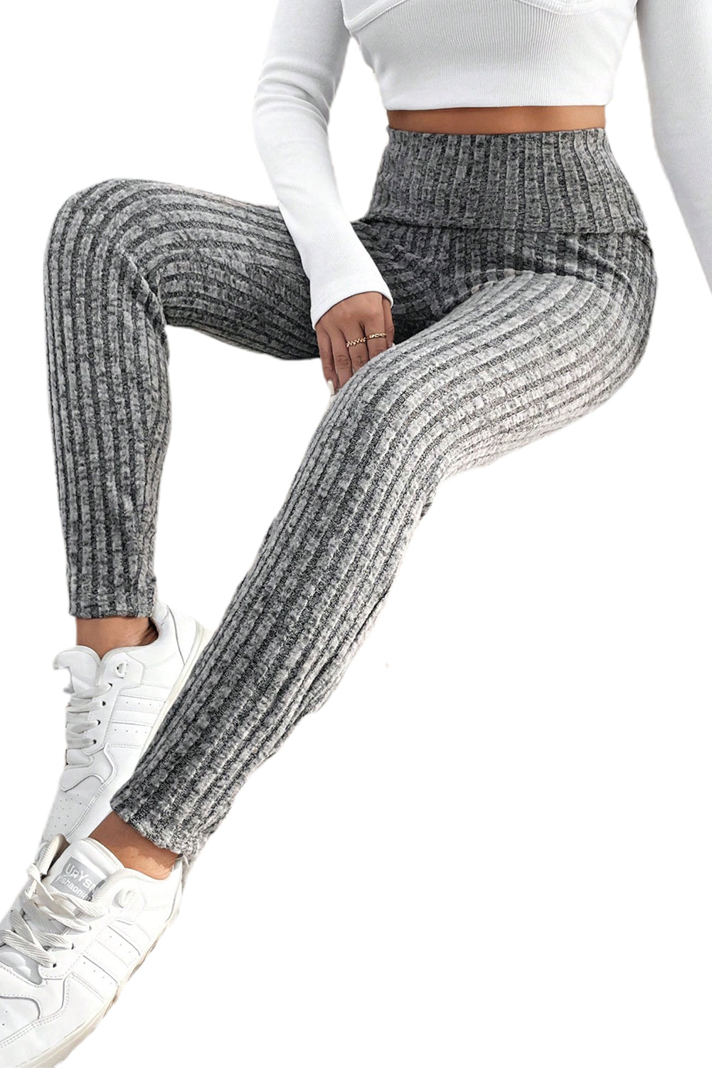 Gray Frenchy High Waist Leggings Bottoms JT's Designer Fashion