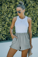 High Waist Pocketed Ruffle Shorts Casual Shorts JT's Designer Fashion