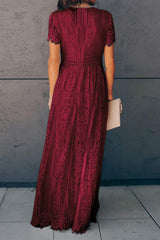 Red Blue Fill Your Heart Lace Long Dress Maxi Dresses JT's Designer Fashion