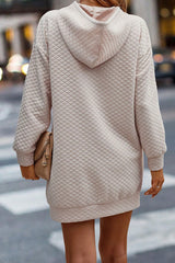 Parchment Bolso Canguru Ombro Caido Cordao Vestido Com Capuz Dresses JT's Designer Fashion