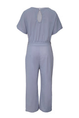 Gray Oh So Glam Belted Wide Leg Jumpsuit Jumpsuits & Rompers JT's Designer Fashion