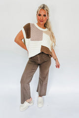 Multicolor Mixed Patterned Colorblock Textured Sweater Vest Sweaters & Cardigans JT's Designer Fashion