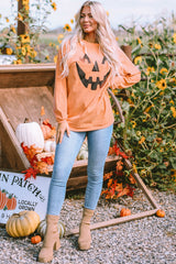 Orange Pumpkin Smile Face Graphic Sweatshirt Graphic Sweatshirts JT's Designer Fashion