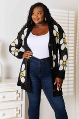 Double Take Floral Button Down Longline Cardigan JT's Designer Fashion