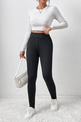 Black Fleece Lining Winter High Waist Leggings Bottoms JT's Designer Fashion