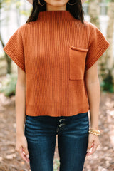 Gold Flame Patch Pocket Ribbed Knit Short Sleeve Sweater Sweaters & Cardigans JT's Designer Fashion