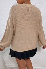Smoke Gray Floral Applique Drop Shoulder Bubble Sleeve Cardigan Sweaters & Cardigans JT's Designer Fashion