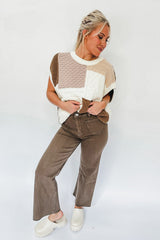 Multicolor Mixed Patterned Colorblock Textured Sweater Vest Sweaters & Cardigans JT's Designer Fashion
