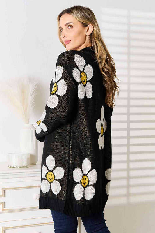 Double Take Floral Button Down Longline Cardigan JT's Designer Fashion