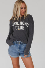 Gray COOL MOMS CLUB Drop Shoulder Sweatshirt Sweatshirts & Hoodies JT's Designer Fashion