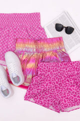 Barbie Style Pink Plaid High Waisted Athletic Shorts Casual Shorts JT's Designer Fashion