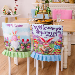 Easter Polka Dot Pleated Hem Chair Cover Home Decor JT's Designer Fashion