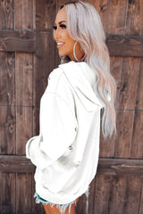 White PUMPKIN SPICE Distressed Hoodie Graphic Sweatshirts JT's Designer Fashion