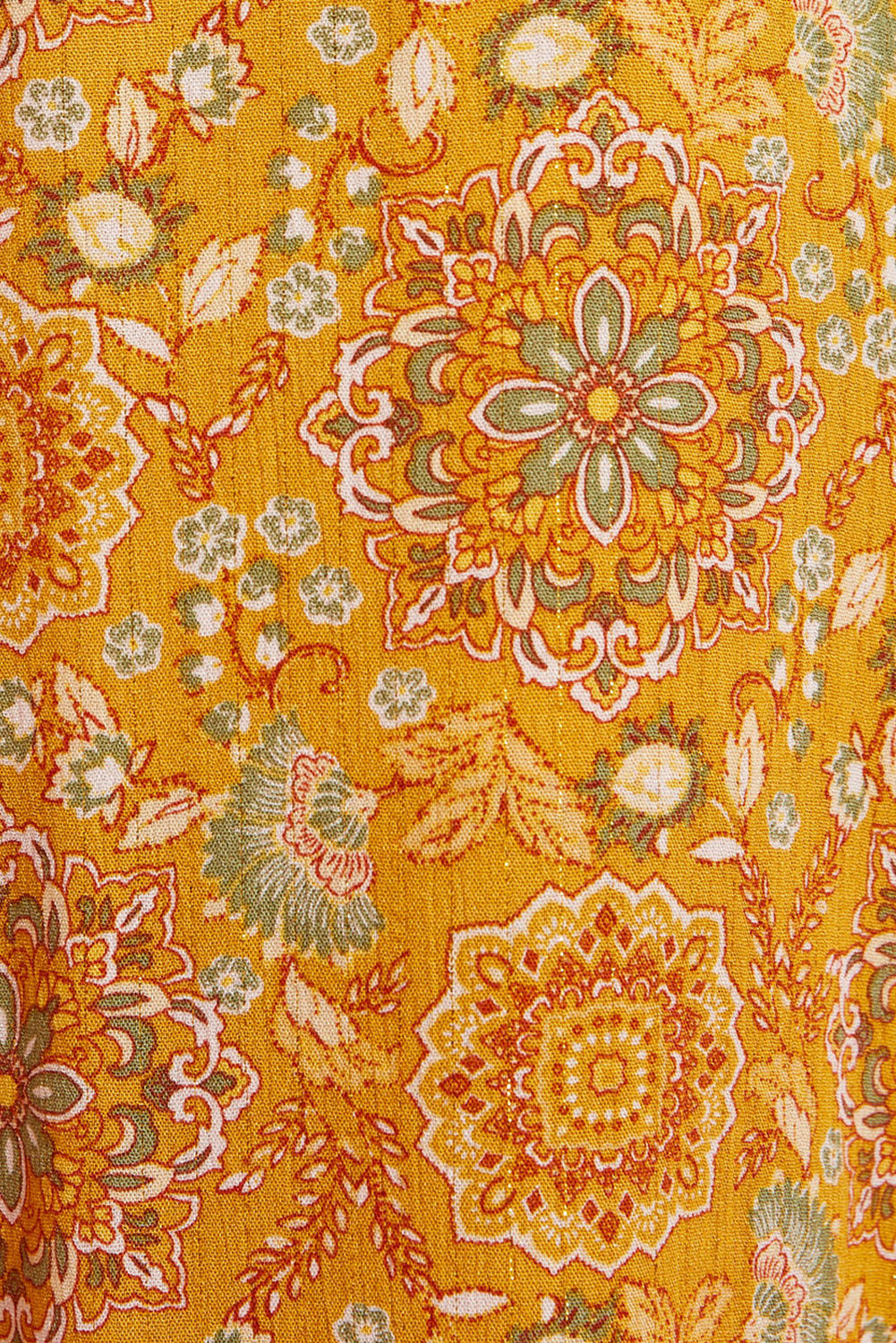 Yellow Bohemian Print Pocketed Wide Leg Pants Bottoms JT's Designer Fashion