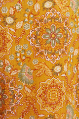 Yellow Bohemian Print Pocketed Wide Leg Pants Bottoms JT's Designer Fashion