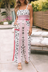 Leopard Color Block Mix Print Pocketed Jumpsuit Jumpsuits & Rompers JT's Designer Fashion