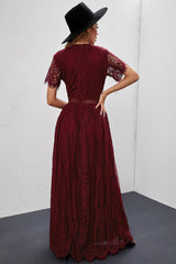 Red Blue Fill Your Heart Lace Long Dress Maxi Dresses JT's Designer Fashion