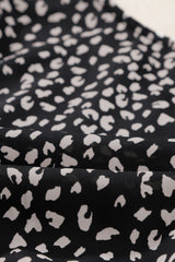 Black Leopard Print Belted V Neck Short Sleeve Romper Jumpsuits & Rompers JT's Designer Fashion