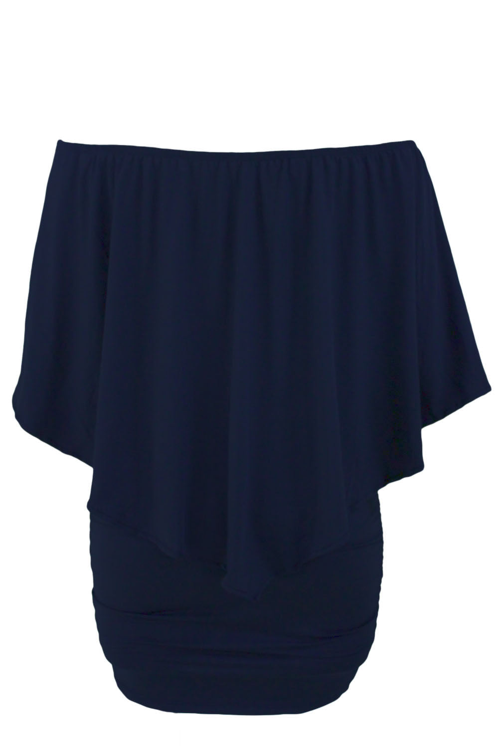 Multiple Dressing Layered Dark Blue Mini Poncho Dress Mini Dresses JT's Designer Fashion
