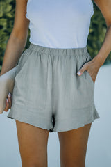 High Waist Pocketed Ruffle Shorts Casual Shorts JT's Designer Fashion