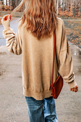 Khaki Loose Leopard GAME DAY Graphic Sweatshirt Graphic Sweatshirts JT's Designer Fashion