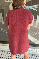 Ruby Patch Pocket Ribbed Knit Short Sleeve Sweater Dress Dresses JT's Designer Fashion
