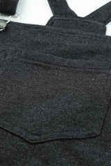 Gray Vintage Washed Drawstring Short Overalls Jumpsuits & Rompers JT's Designer Fashion