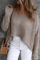 Gray Slouchy Dolman Sleeve Sweater Sweaters & Cardigans JT's Designer Fashion