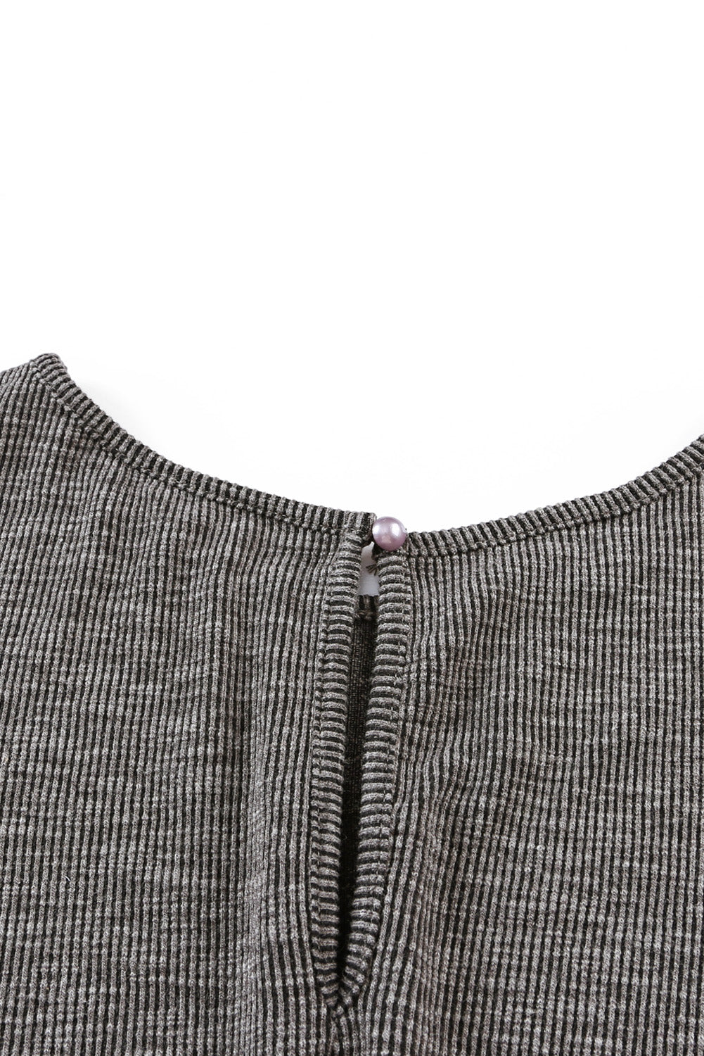 Gray Ribbed Elastic Waist Romper Jumpsuits & Rompers JT's Designer Fashion