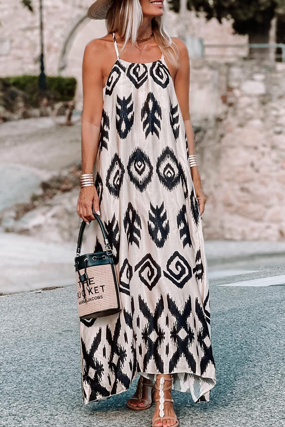 Black Western Printed Fashion Vacation Sundress Dresses JT's Designer Fashion