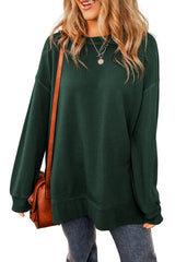 Duffel Lock Seam Detail Drop Shoulder Split Hem Sweatshirt Sweatshirts & Hoodies JT's Designer Fashion