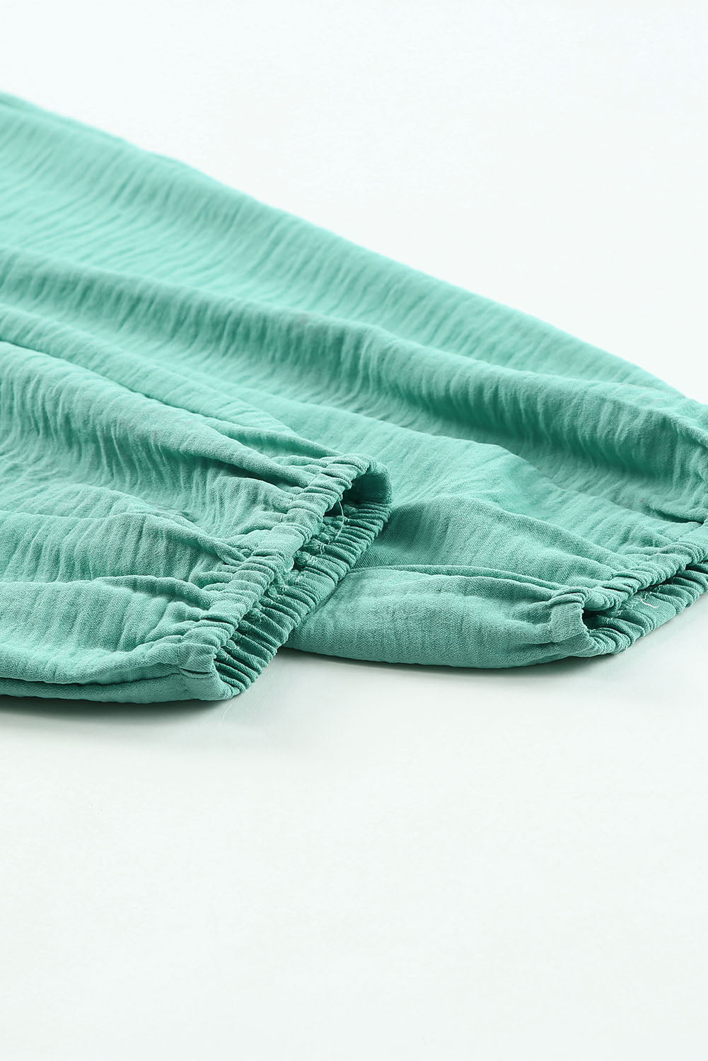 Green Shirred High Waist Sleeveless V Neck Jumpsuit Jumpsuits & Rompers JT's Designer Fashion