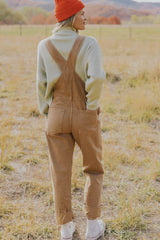 Khaki Multi Pocket Vintage Buckle Strap Denim Overalls Bottoms JT's Designer Fashion