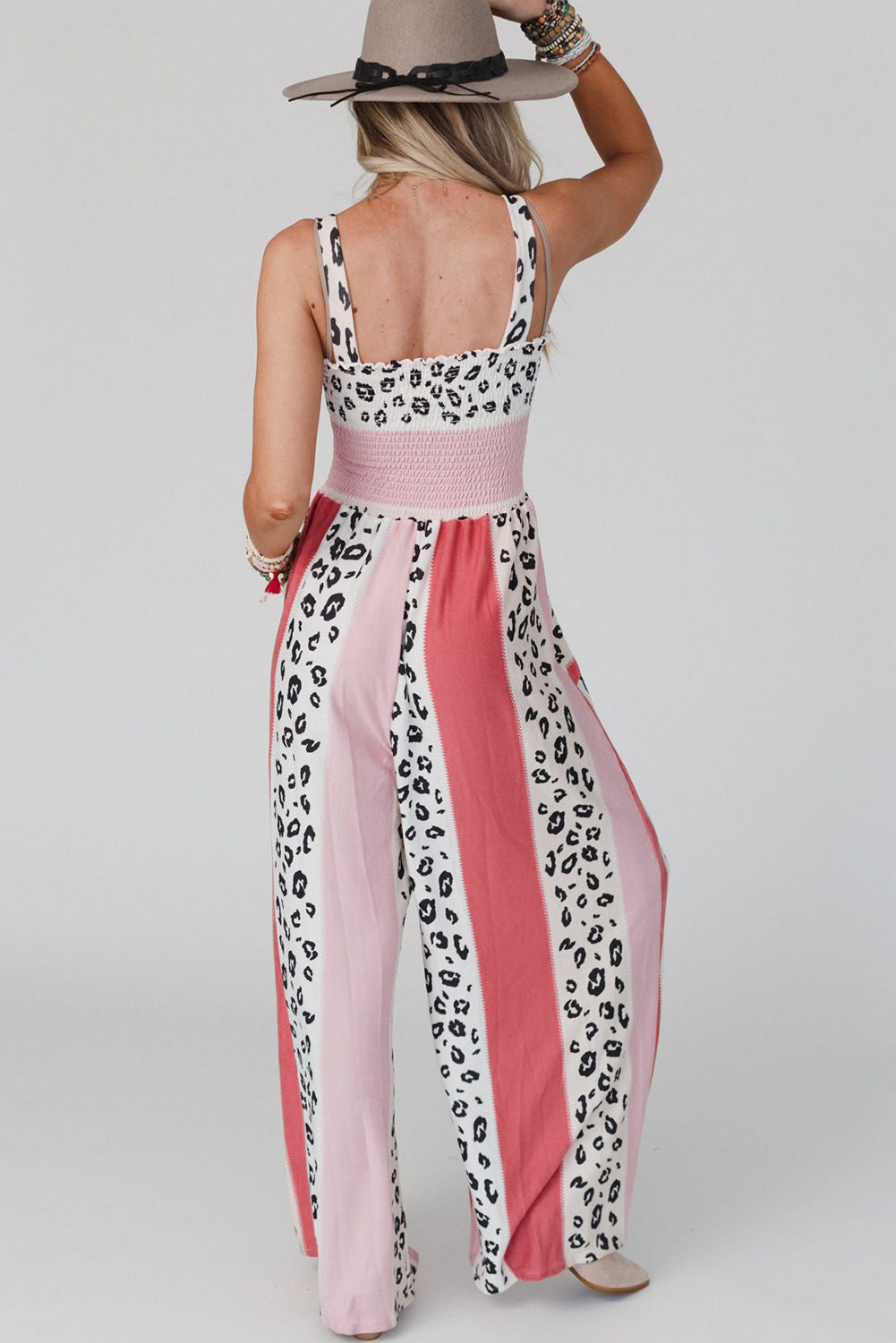 Leopard Color Block Mix Print Pocketed Jumpsuit Jumpsuits & Rompers JT's Designer Fashion