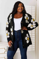 Double Take Floral Button Down Longline Cardigan JT's Designer Fashion