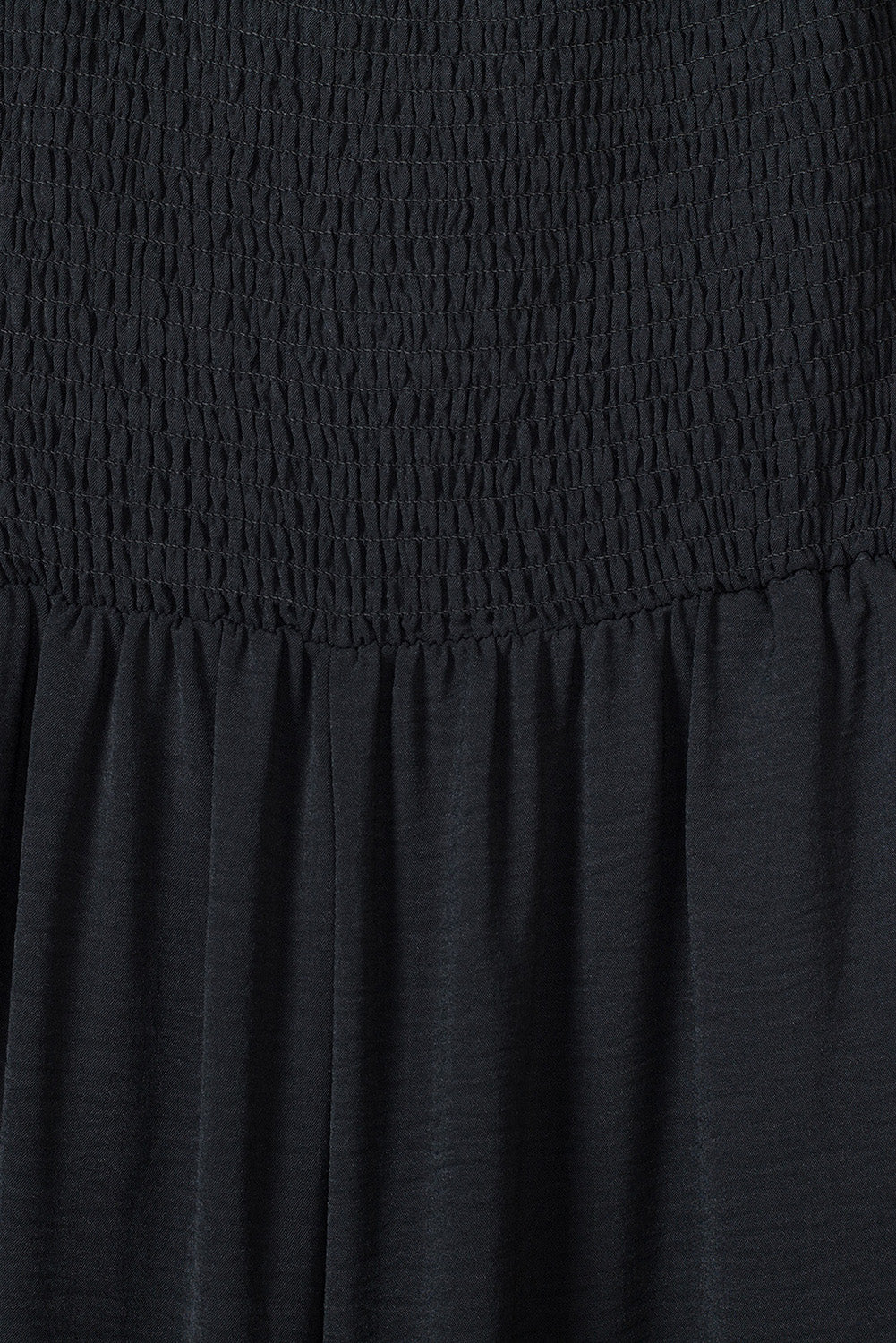 Black Smocked Sleeveless Wide Leg Jumpsuit with Pockets Jumpsuits & Rompers JT's Designer Fashion