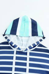 Multi Striped Drawstring Long Sleeve Hoodie Sweatshirts & Hoodies JT's Designer Fashion