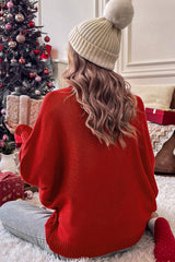 Shiny Letter Red Sweater Sweaters & Cardigans JT's Designer Fashion