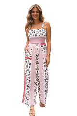 Leopard Color Block Mix Print Pocketed Jumpsuit Jumpsuits & Rompers JT's Designer Fashion
