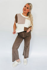 Multicolor Mixed Patterned Colorblock Textured Sweater Vest Sweaters & Cardigans JT's Designer Fashion