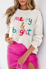 Snow White Holly Jolly Round Neck Casual Sweater Sweaters & Cardigans JT's Designer Fashion