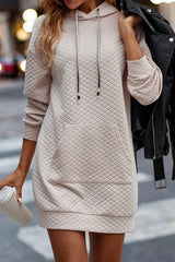 Parchment Bolso Canguru Ombro Caido Cordao Vestido Com Capuz Dresses JT's Designer Fashion
