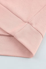 Pink Casual Button Solid Patchwork Trim Hoodie Sweatshirts & Hoodies JT's Designer Fashion