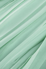 Green Pleated Ruffled Tie Waist Buttons V Neck Romper Jumpsuits & Rompers JT's Designer Fashion