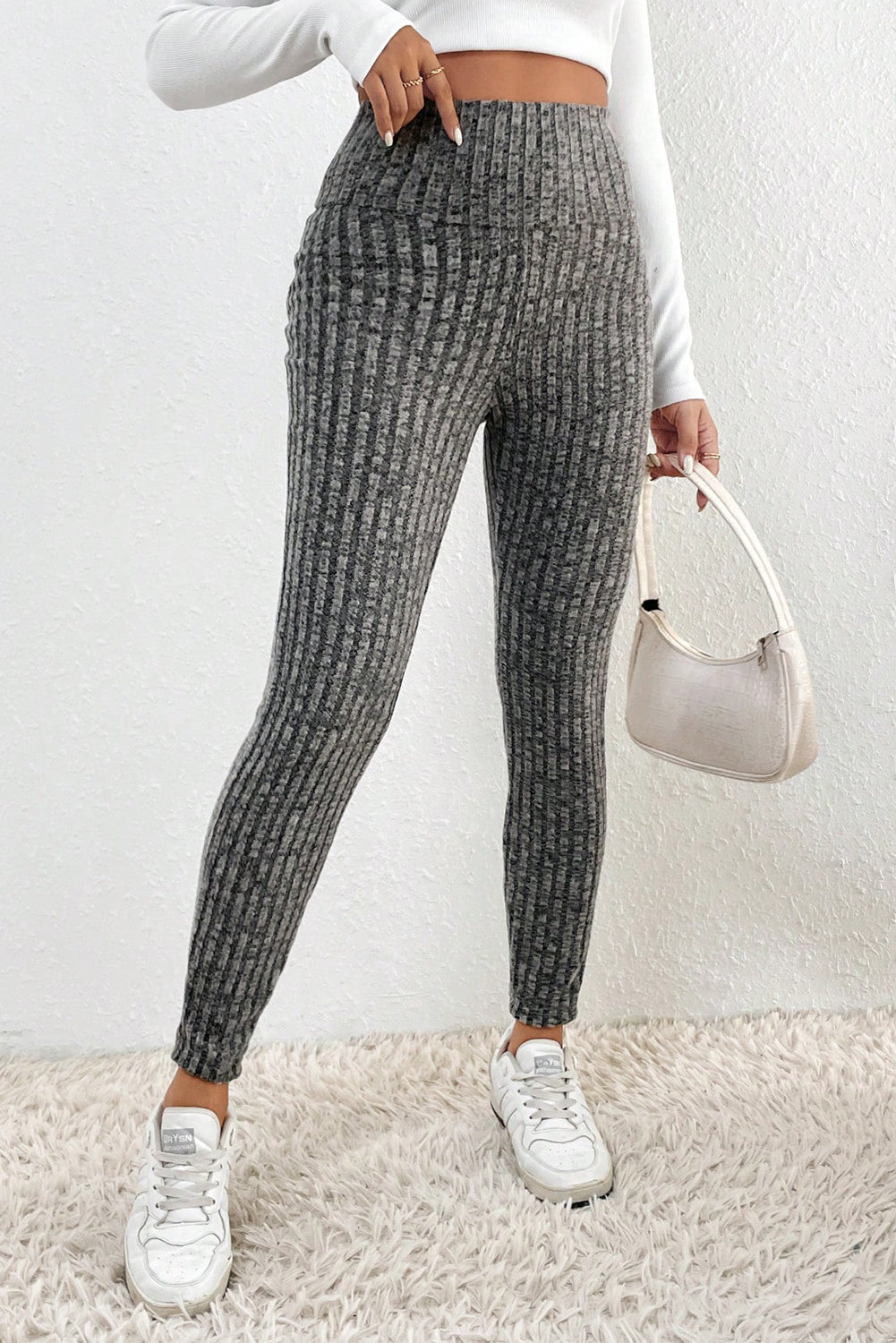 Gray Frenchy High Waist Leggings Bottoms JT's Designer Fashion