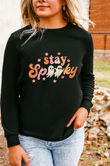 Black Halloween stay Spooky Graphic Sweatshirt Graphic Sweatshirts JT's Designer Fashion
