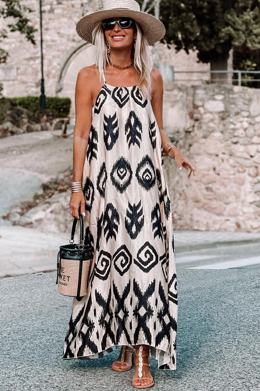 Black Western Printed Fashion Vacation Sundress Dresses JT's Designer Fashion